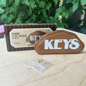 1985 Action Industries Small Wooden Key Holder Hook With Original Box